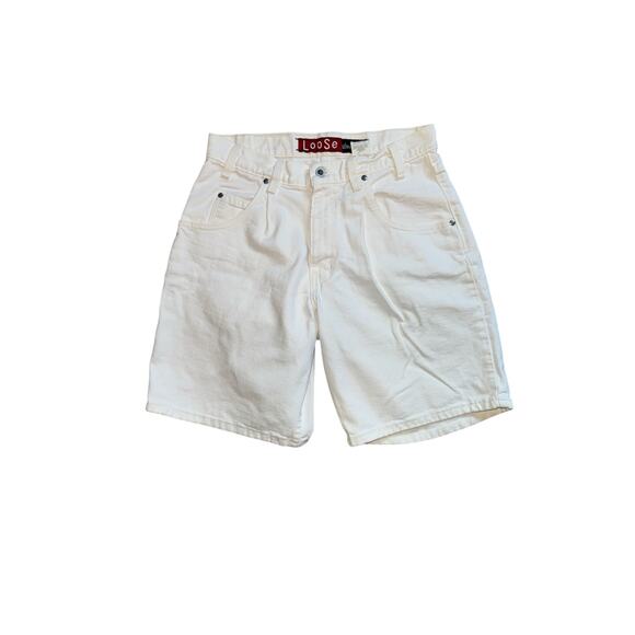 Vintage Levi’s SilverTab Loose Shorts | White Denim | 90s Made in USA | Size 31 - Picture 1 of 12